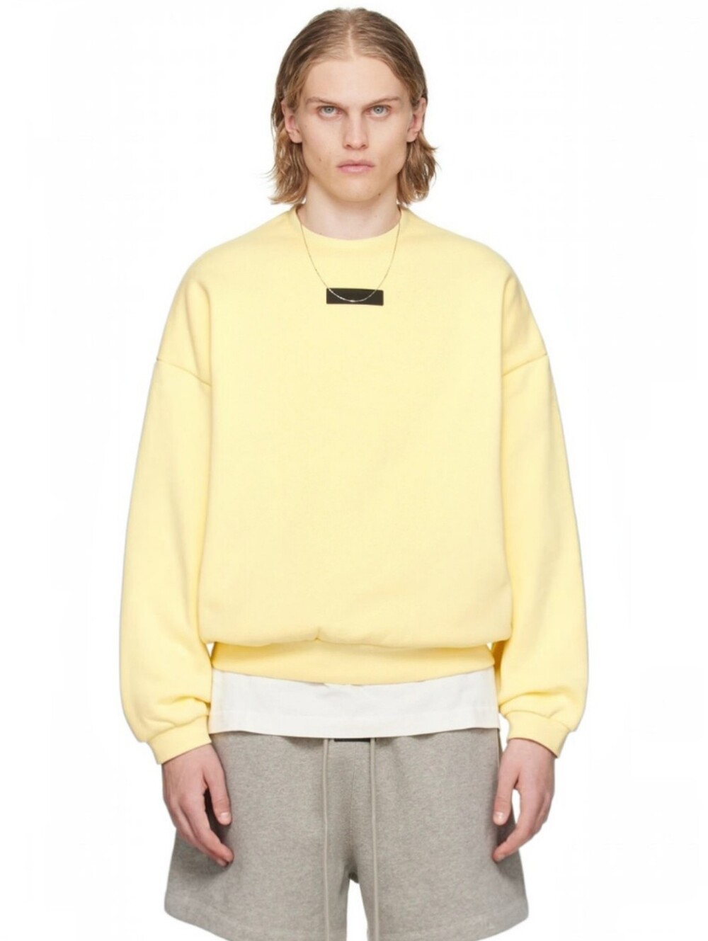 Fear of God Essentials Crewneck Pull On Classic Sweatshirt in Garden Yellow M